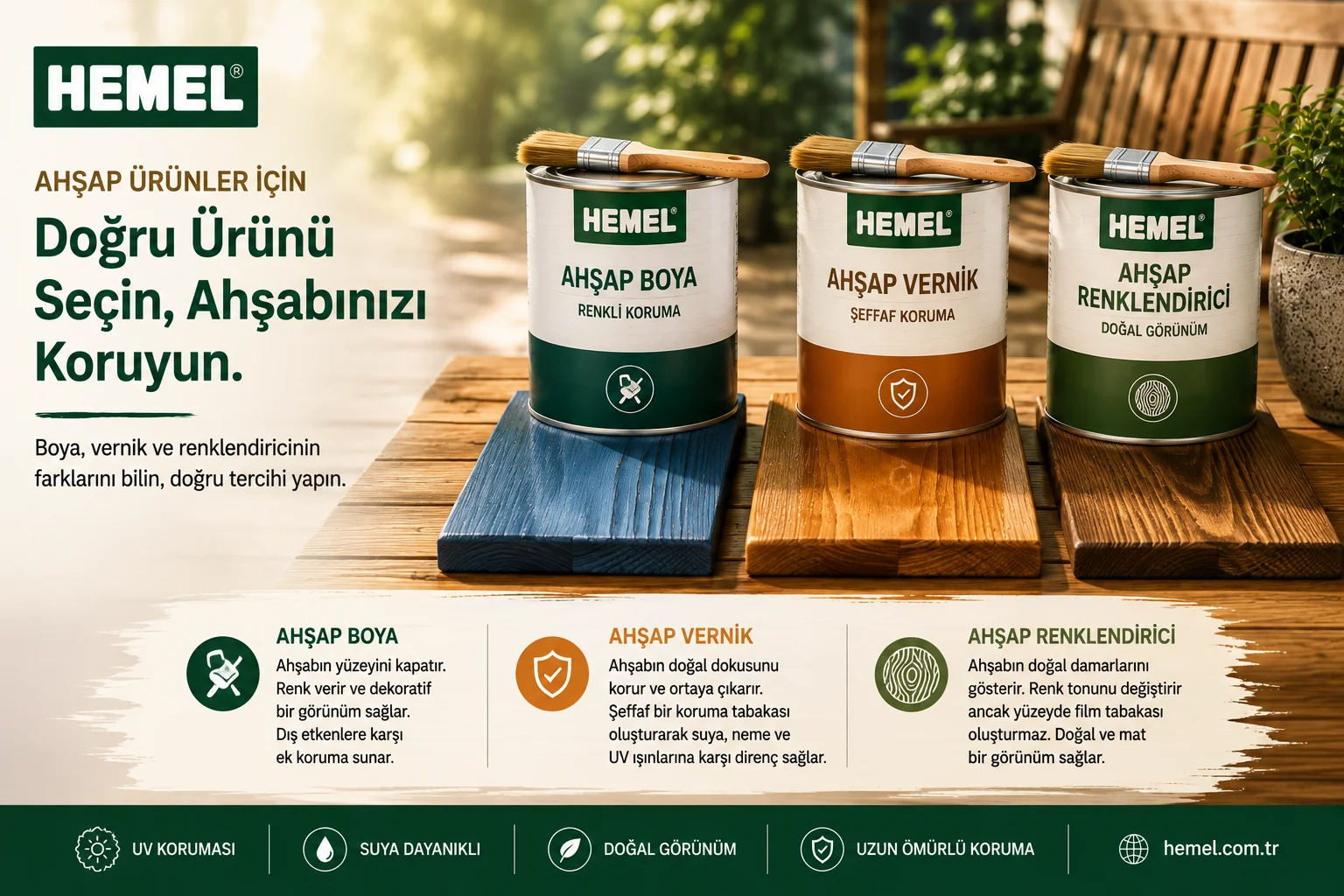 Ahşap Boya, Ahşap Vernik ve Ahşap Renklendirici Arasındaki Farklar