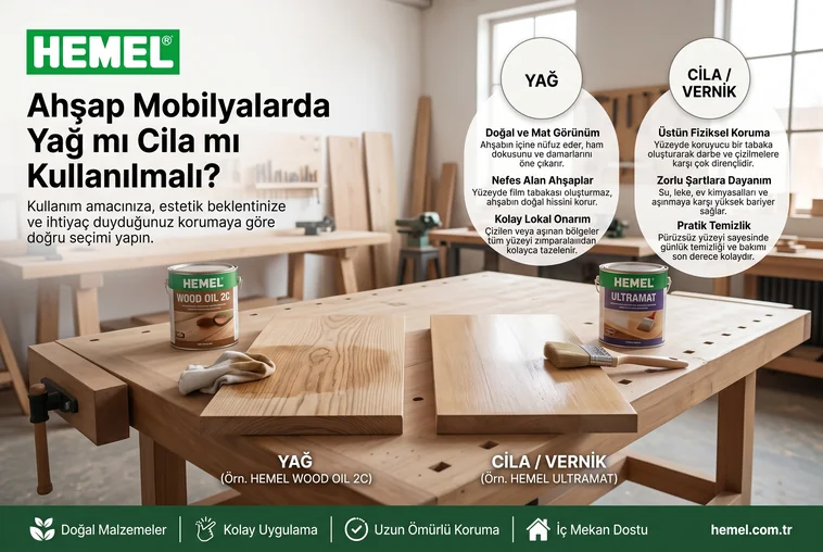 Ahşap Mobilyalarda Yağ mı Cila mı Kullanılmalı?