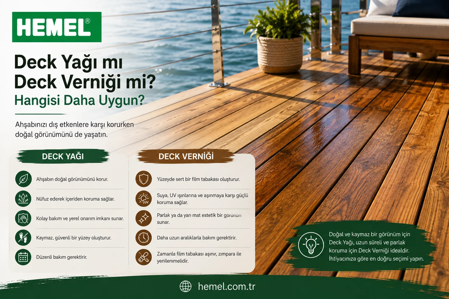 Deck Yağı mı Deck Verniği mi? Hangisi Daha Uygun?