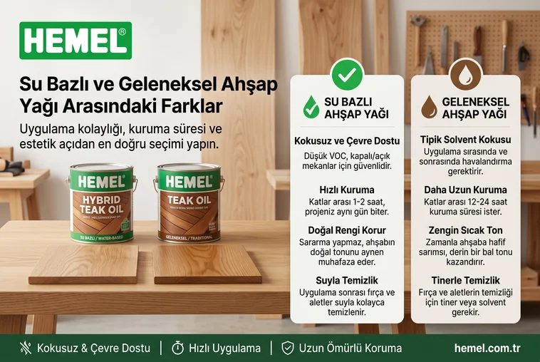 Su Bazlı Ahşap Yağı ile Geleneksel Ahşap Yağı Arasındaki Farklar